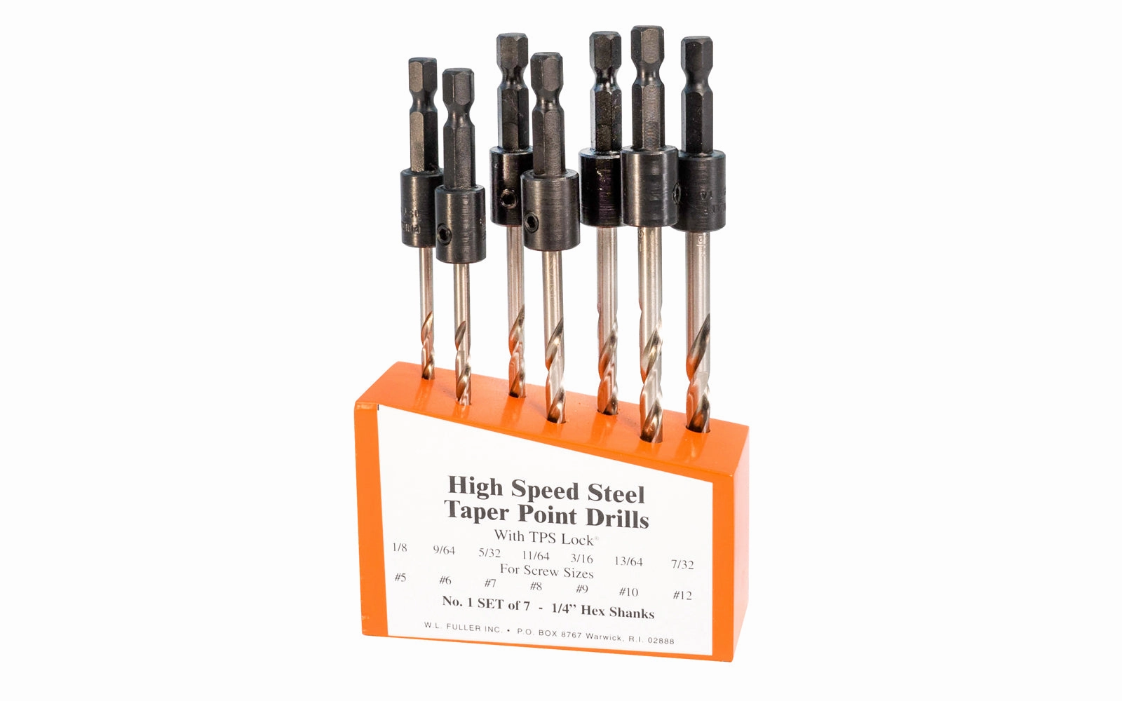 WL Fuller 7-Piece HSS Tapered Drill Bit Set - Quick Change ~ 20149501