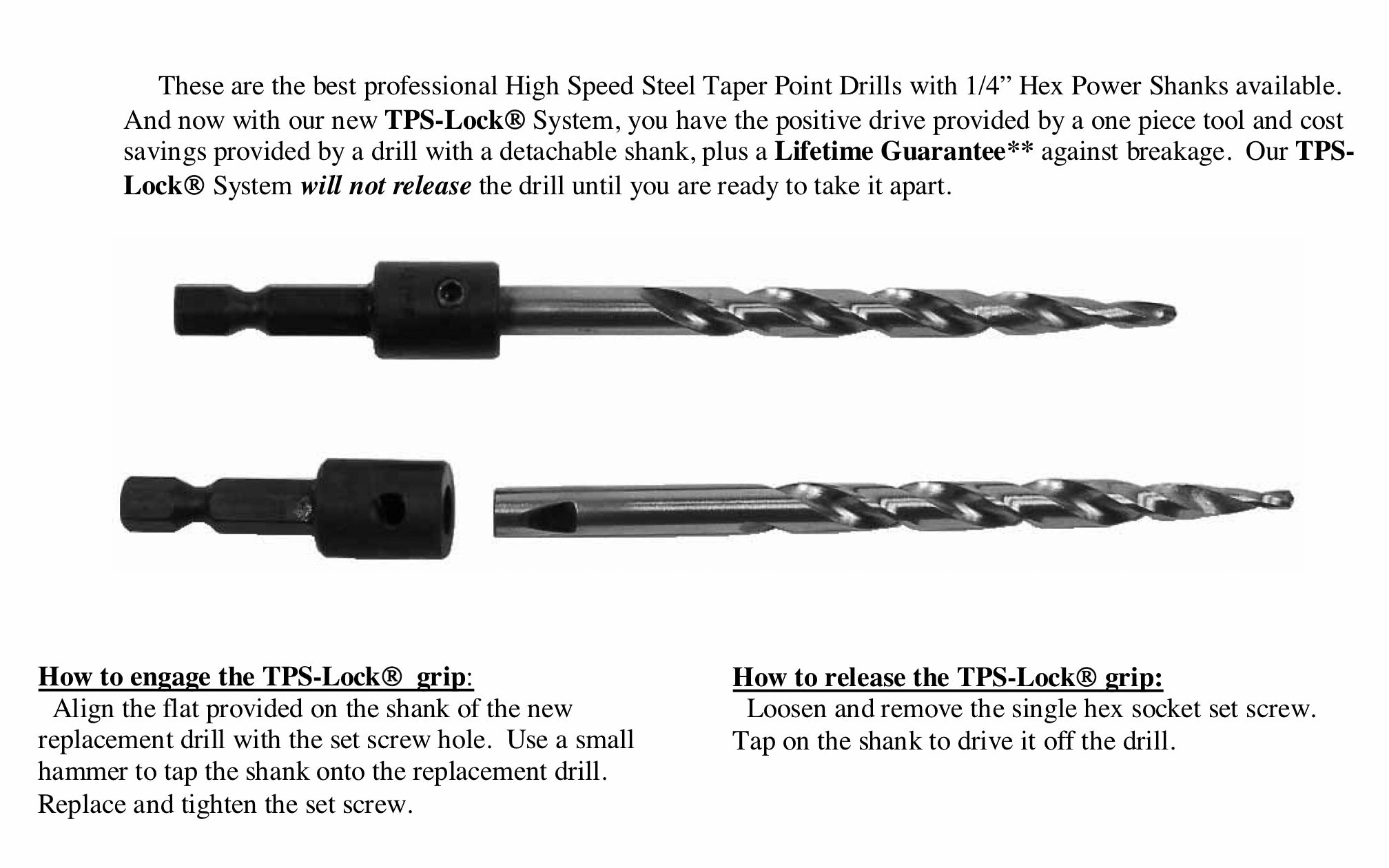 WL Fuller Combination Four-Flute Type "C" Countersink & Drill Bit ~ Hex Power Shank