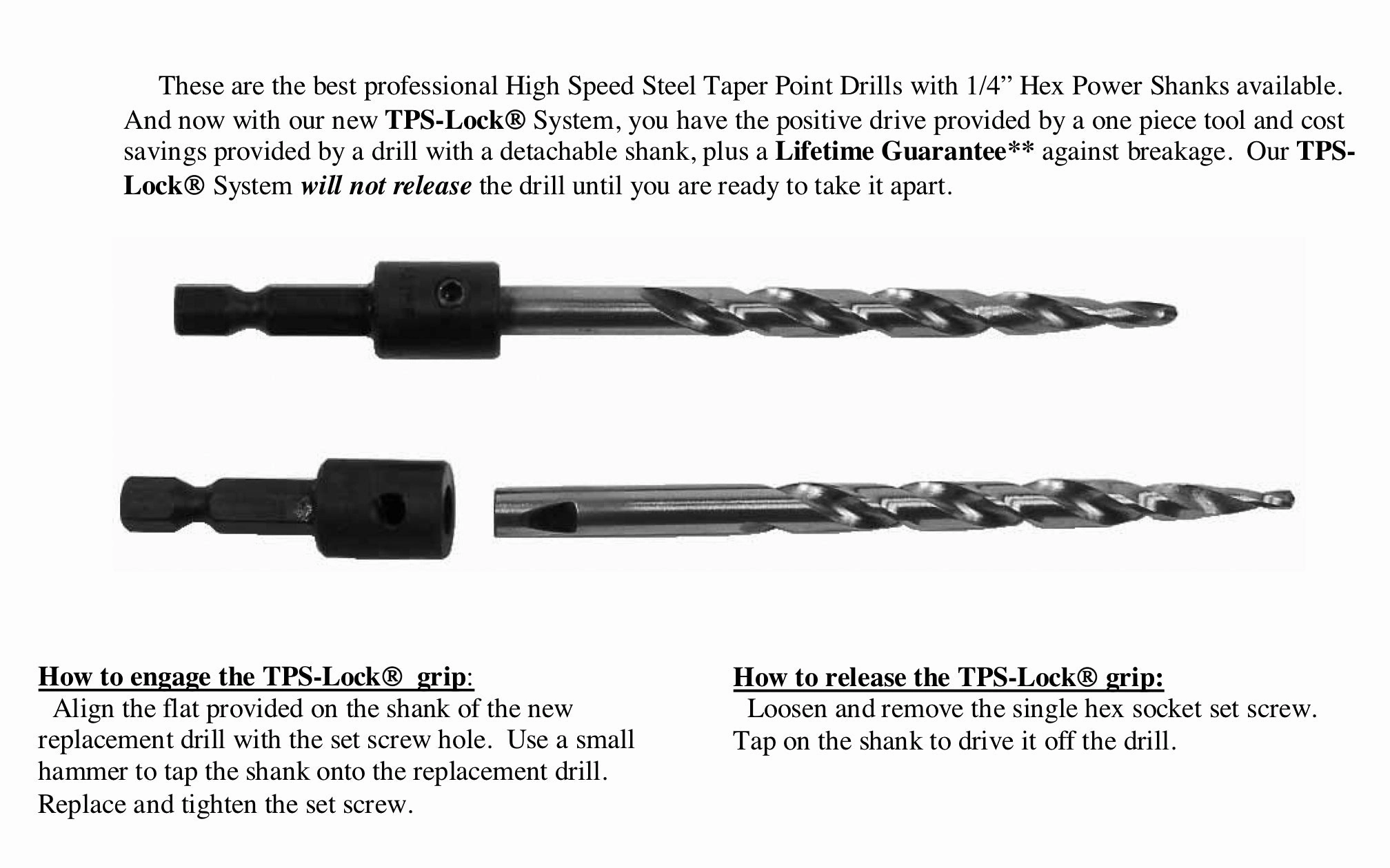 WL Fuller Four-Flute Type "C" Countersink & Tapered Drill Bit Set ~ 10349003C