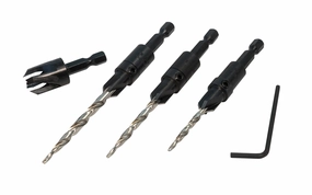 WL Fuller Four-Flute Type "C" Countersink & Tapered Drill Bit Set ~ 10349003C