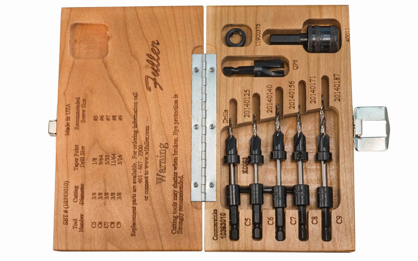 WL Fuller No. 10 Set - Countersink & Tapered Drill Bit Set - Quick Change ~ 10393010