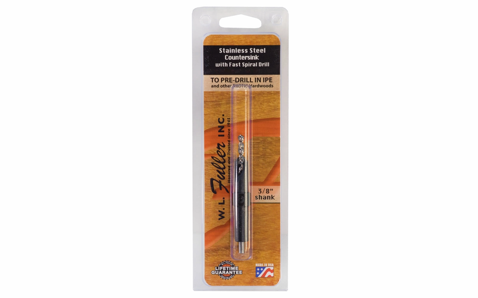 WL Fuller Stainless Steel Countersink & Spiral Drill Bit