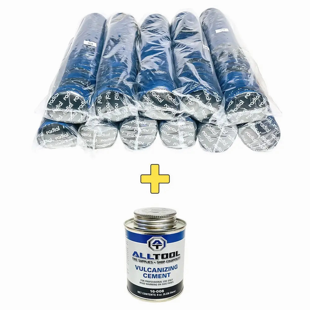 Xtra-Seal Universal Tire Repair Patches Bundle w/ FREE Cement (1000/Bag)